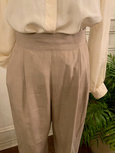 Gorgeous Beige Silk Trousers (Size Small)