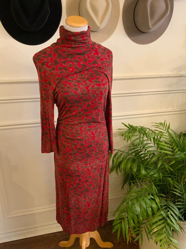 Red Leopard Print Dress (Size Small)