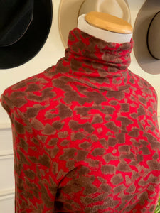 Red Leopard Print Dress (Size Small)