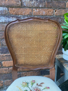 Gorgeous Caned Back Chair With Needle Point Seat