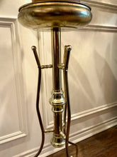 Load image into Gallery viewer, Brass Coloured Tall Plant Stand (metal and plastic)