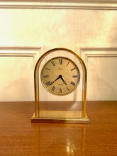 Load image into Gallery viewer, Vintage Brass and Glass Clock