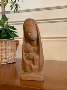 Wooden Carved Madonna and Child