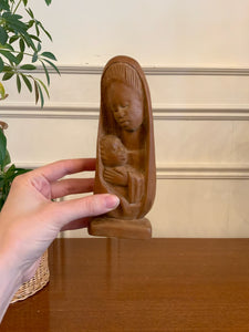 Wooden Carved Madonna and Child