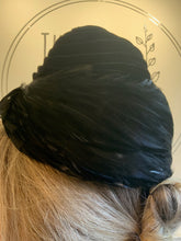 Load image into Gallery viewer, Vintage Black Beehive Feathered Hat