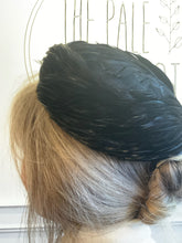 Load image into Gallery viewer, Vintage Black Feather Rimmed Hat