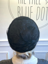 Load image into Gallery viewer, Vintage Black Feather Rimmed Hat