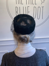 Load image into Gallery viewer, Vintage Black Lace Pillbox Hat