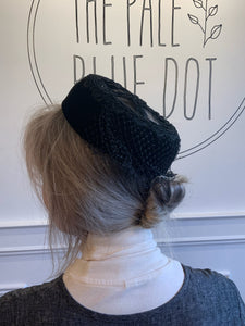 Vintage Black Lace Pillbox Hat