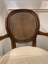 Load image into Gallery viewer, Gorgeous Vintage Rattan Back Armchair with Upholstered Seat