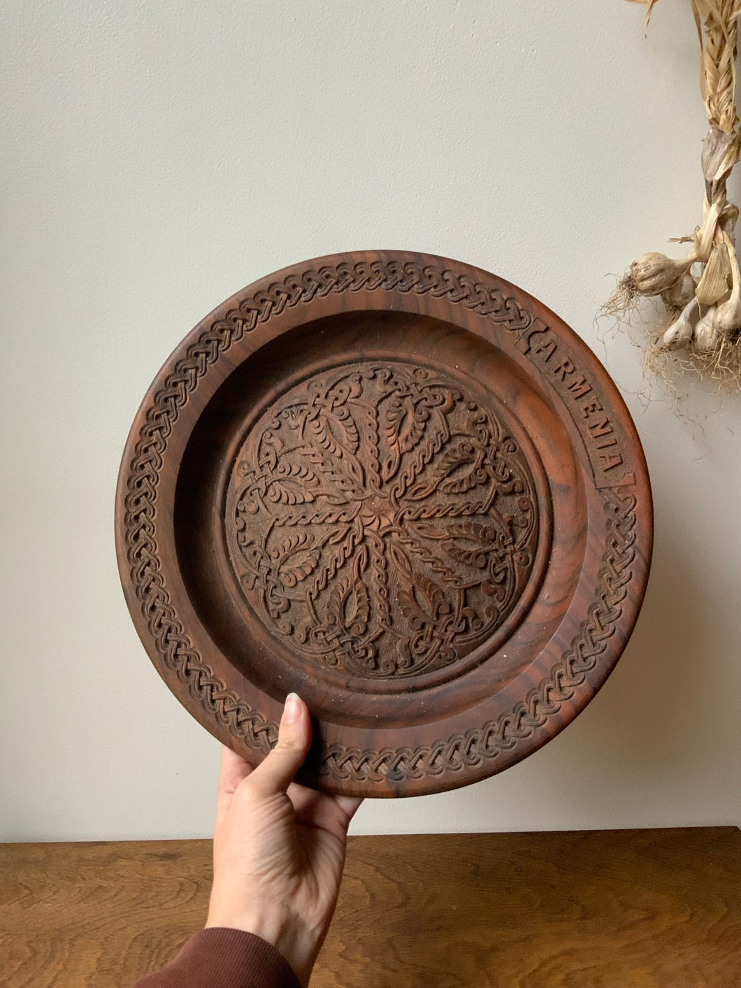 Vintage Carved Wood Wall or Table Art