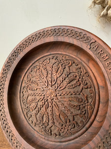 Vintage Carved Wood Wall or Table Art