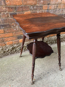 Beautiful Side table with Delicate Claw Foot Legs and Rich Rustic Top