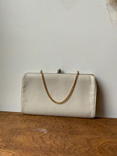 Load image into Gallery viewer, Vintage Bone White Purse with Gold Chain