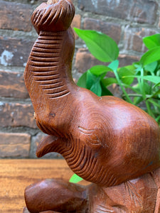 Pair of Wooden Elephant Bookends