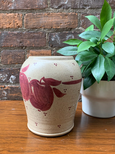 Vintage Farmhouse Folk Apple Vase