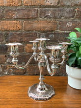 Load image into Gallery viewer, Stunning Vintage Silver-Plated 5-Arm Candelabra