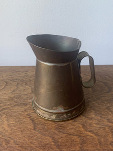 Small Vintage Brass Pitcher Bud Vase