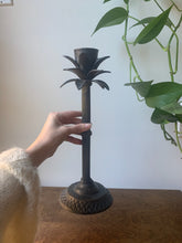 Load image into Gallery viewer, Vintage Brass Palm Tree Candle Holder