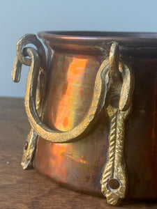 Special Vintage Copper and Brass Vessel with Handles