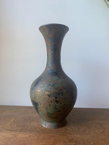 Unique Vintage Vase with Metal/Stone Finish