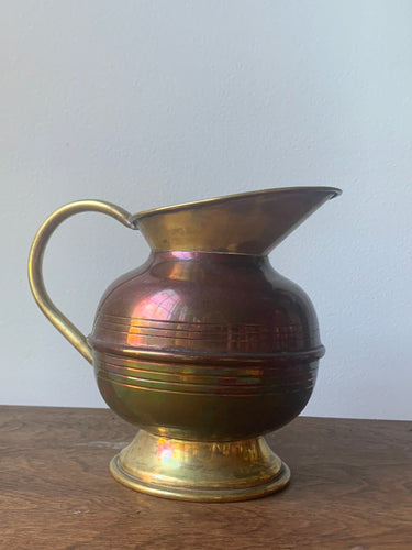 Beautiful Vintage Copper And Brass Pitcher Vase