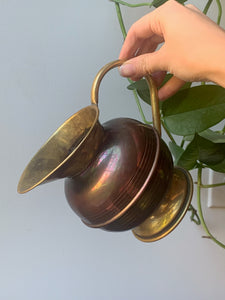 Beautiful Vintage Copper And Brass Pitcher Vase