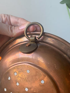 Gorgeous Vintage Copper Berry Bowl Colander