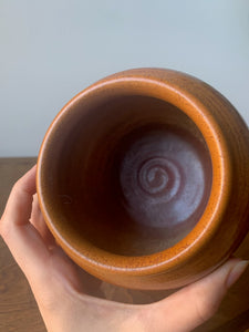 Beautiful Brown Clay Pottery Bowl Vase Vessel