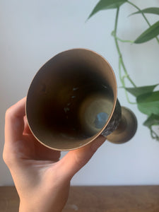 Gorgeous Etched Brass Chalice Wine Glass