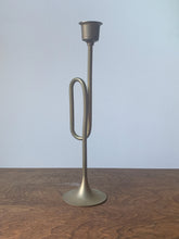 Load image into Gallery viewer, Festive Brass Trumpet Candle Holder