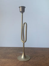 Load image into Gallery viewer, Festive Brass Trumpet Candle Holder
