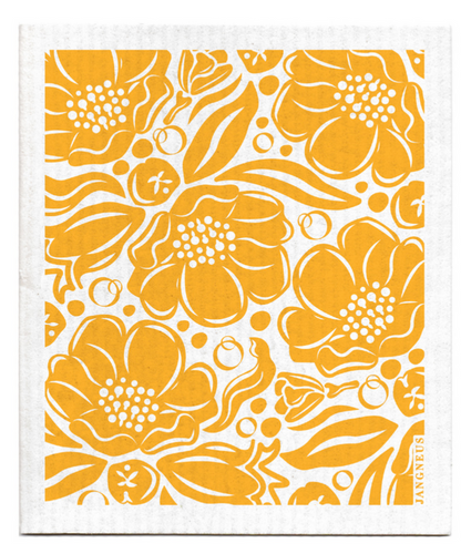 Swedish Dishcloth - Floral Ochre