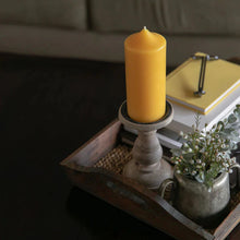 Load image into Gallery viewer, Bell Top Five Inch Beeswax Pillar Candle