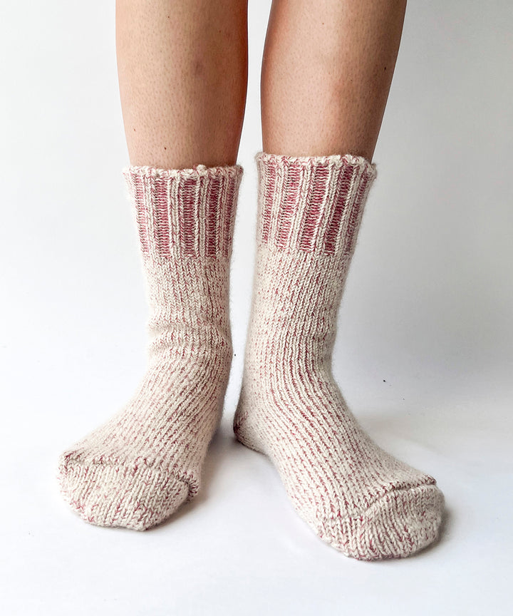 Wool Socks - Rose Cream