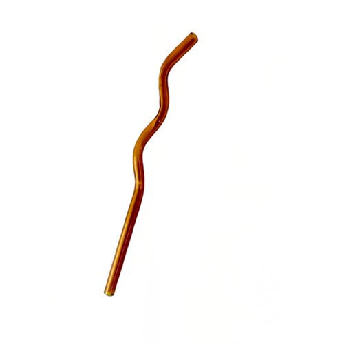 Wavy Glass Straw Amber Drinking Straw