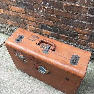 Large Vintage Suitcase with Hangers