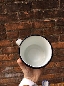 Large Vintage Enamel Mug