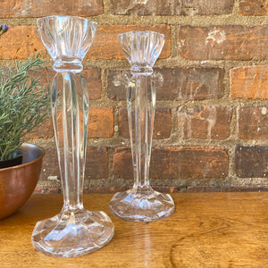 Pair of Glass Pillar Candlestick