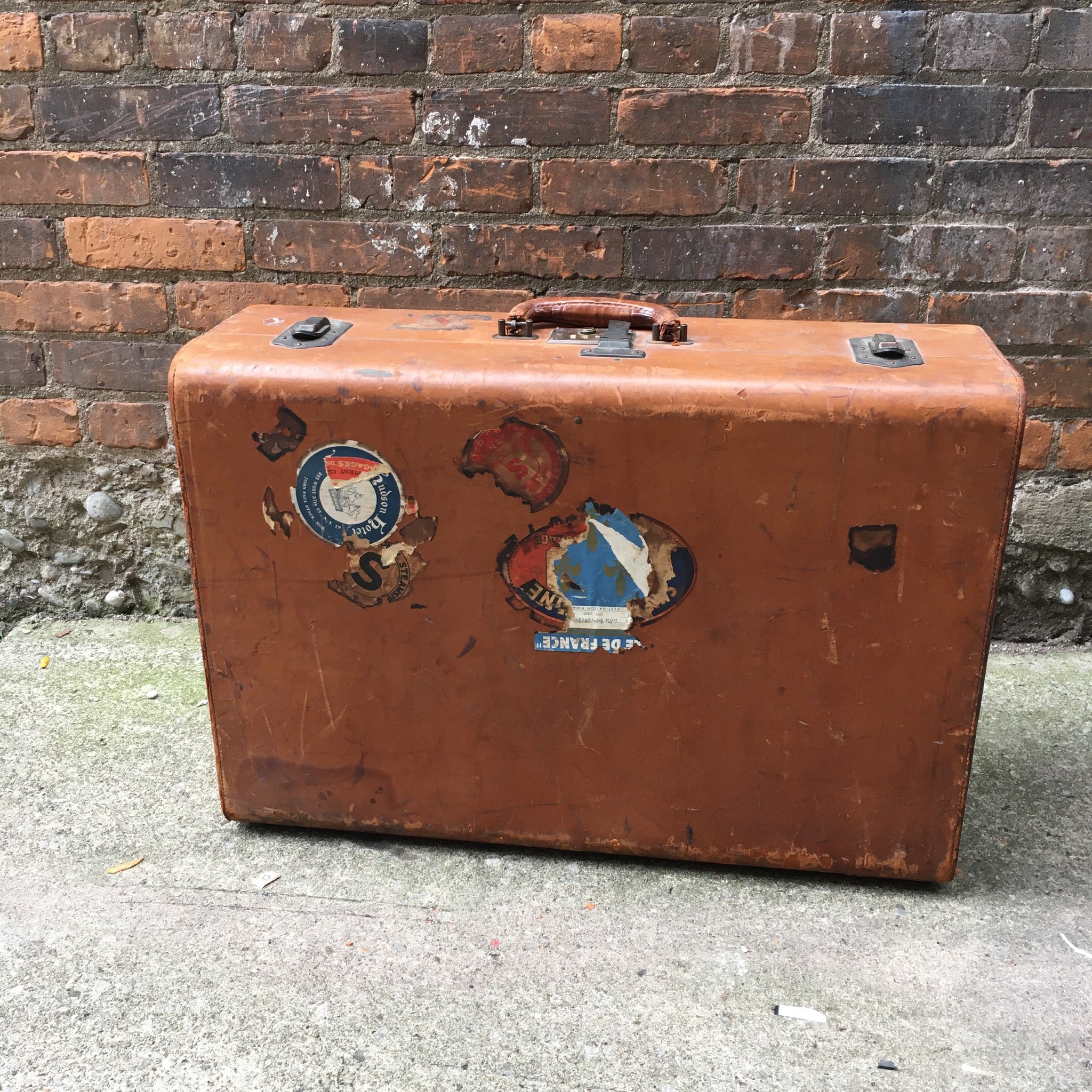 Large Vintage Suitcase with Hangers