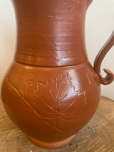 Pottery Jug with Maple Leaf Design
