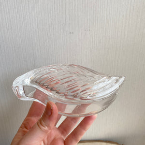 Glass Leaf Shaped Lidded Dish