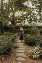 Load image into Gallery viewer, Anne Dress 100% Linen Garden Dress, Hamilton Ontario Ontario Made Canadian Made The Pale Blue Dot Casual Timless Elegant Versatile All Season Autumn Summer Winter Spring Layer James St. North