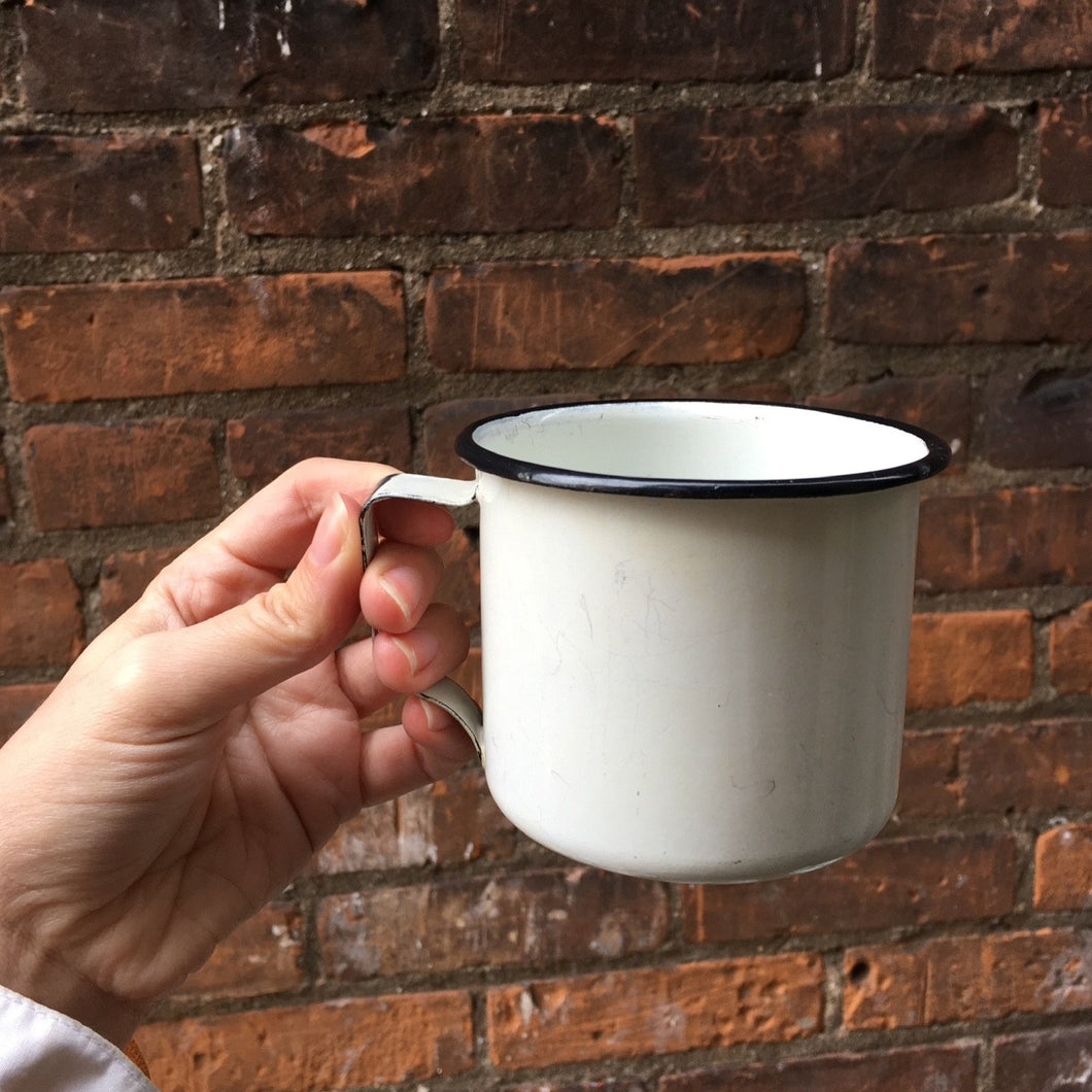 Large Vintage Enamel Mug