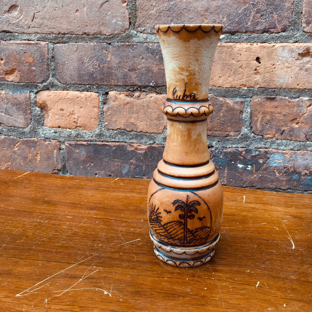 Vintage Wooden Vase
