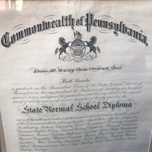 Load image into Gallery viewer, 1915 Teachers Certificate and State Normal School Diploma of Ruth McIntire Rossiter