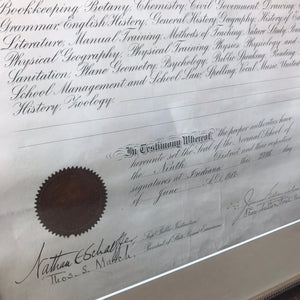 1915 Teachers Certificate and State Normal School Diploma of Ruth McIntire Rossiter