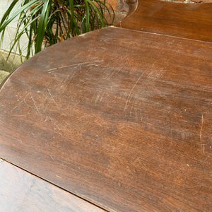 Vintage Solid Wood Drop Leaf Table on Castors