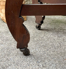 Load image into Gallery viewer, Vintage Solid Wood Drop Leaf Table on Castors