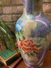 Load image into Gallery viewer, Stunning Porcelain Vase with Floral Motif and Gold Leaf Detailing